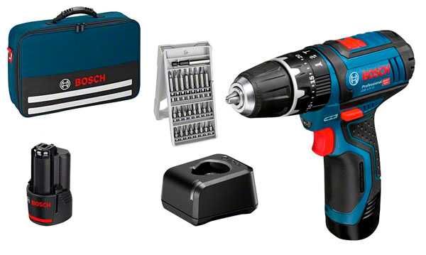 Berbequim c/ Percussão 2,0Ah Bosch GSB 12V-15 Professional 06019B690K