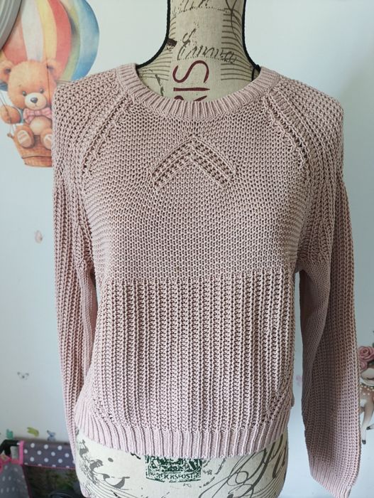 Sweter damski rozm S pudrowy róż