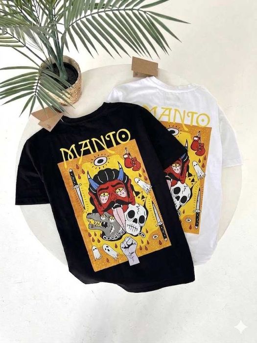 MANTO Diablo Devil Большой Принт - Футболка МАНТО Диабло Черная / Белая - XS S M L XL XXL