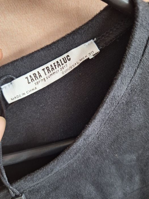 Sukienka Zara L 40 czarna zamszowa krótka