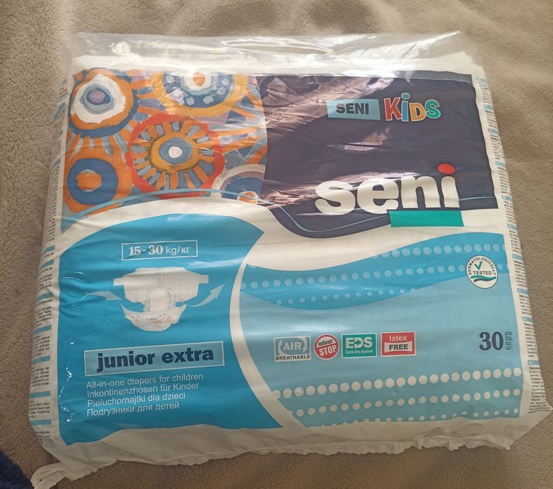 Памперси seni kids 15-30кг розмір 6-7