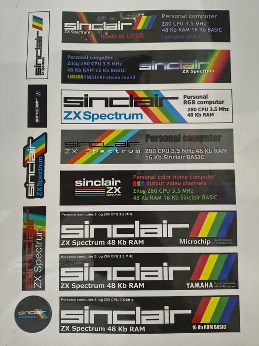 Наклейки для клавиатуры ZX Spectrum Радио 86РК и логотипы: 140 грн