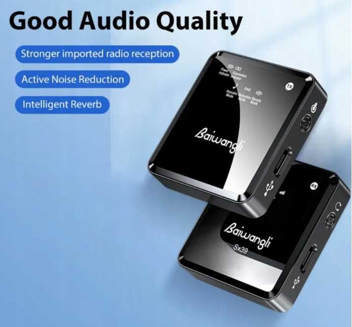 Bezprzewodowy mikrofon SX39 redukcja szumów, Type-C, nagrań ttst1540