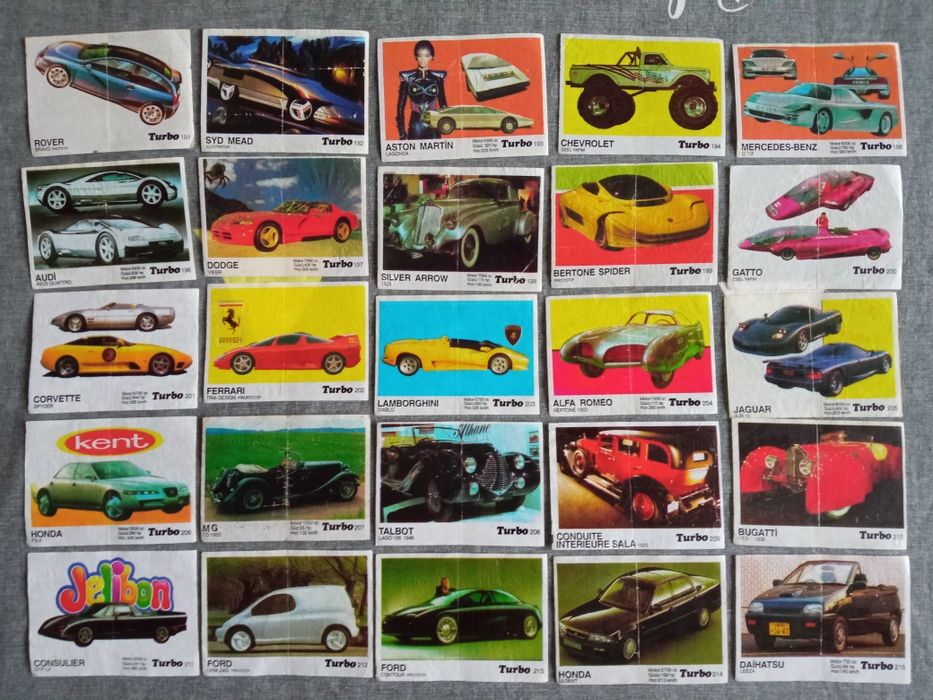 Вкладыши от жвачек Turbo black 191-260 полная серия