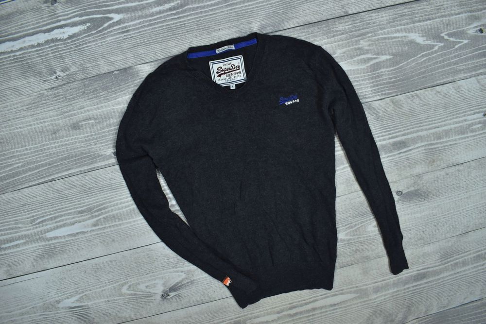 Superdry Cashmere Blend Sweter Męski Vneck L