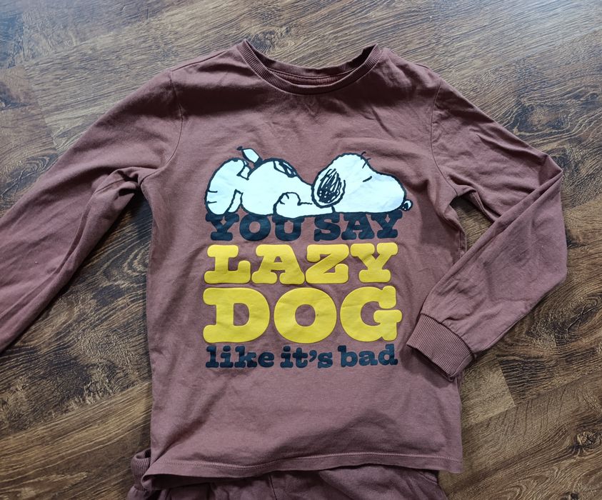 Komplet Lazy Dog peanuts r. 128 joggersy+ koszulka
