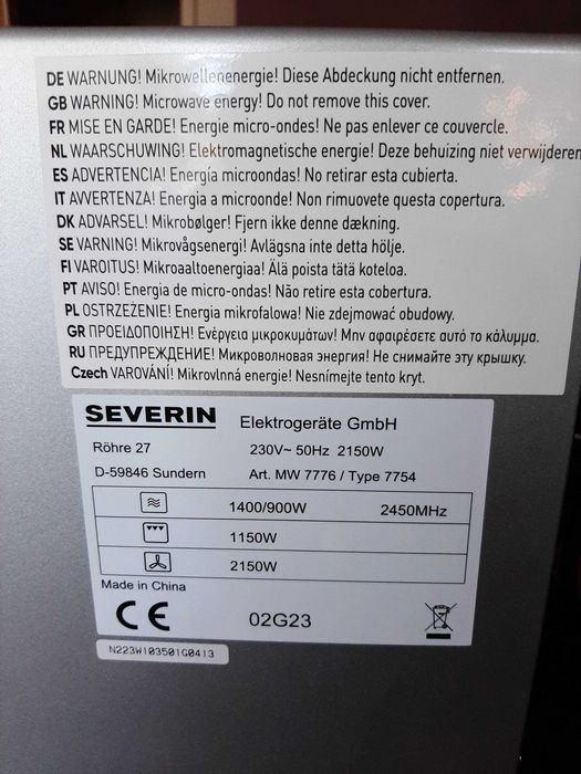 Mikrofalówka Severin Kod producenta: MW 7776