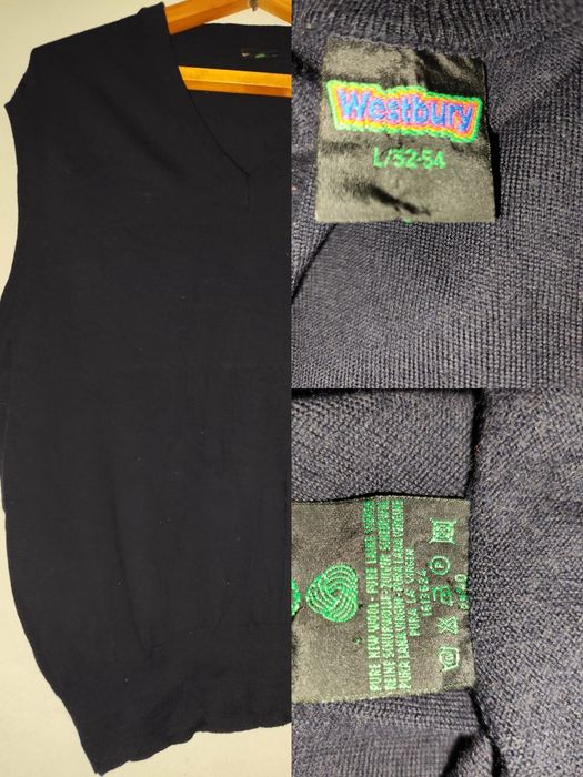 Жилет чоловічий трикотажний, темно синій, вовна. Тонкий, теплий