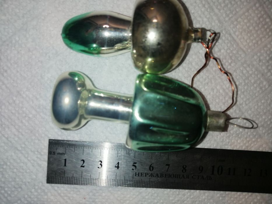 Елочные игрушки СССР. Стекло ручная роспись