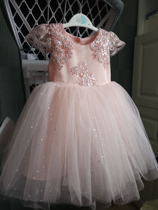 Дитяча ошатна дуже пишна святкова шампань рожева біла сукня 1 2 3 4 5