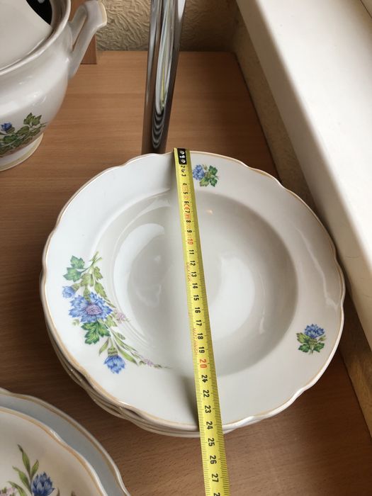 Столовый сервиз ВАСИЛЬКИ Коростень посуда винтаж ретро тарелки фарфор