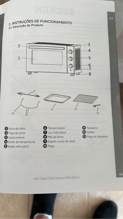 Forno eletrico BECKEN 46litros
