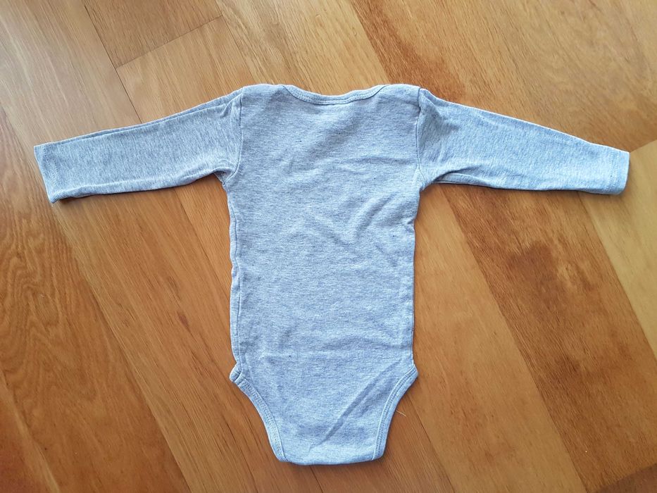Body de algodão de manga comprida 12 meses