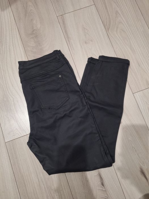 Reserved 44 spodnie woskowane damskie czarne xxl
