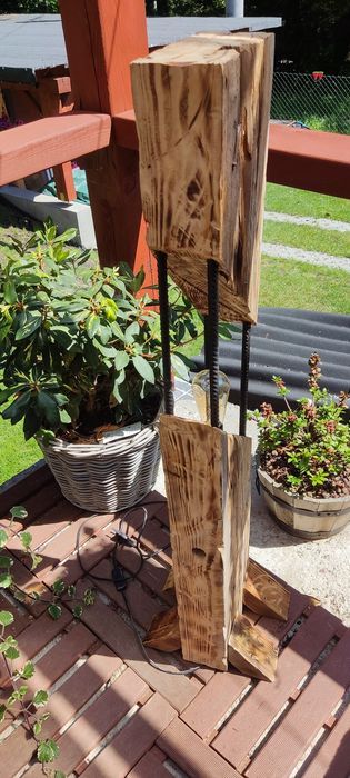 Lampa naturalna z drewna drewniana loft Boho tarasowa balkonowa ogród