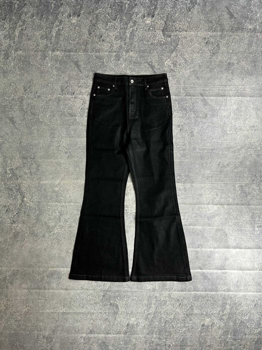 Rick Owens DRKSHDW flares джинси чорні воск клеш skinny cut type