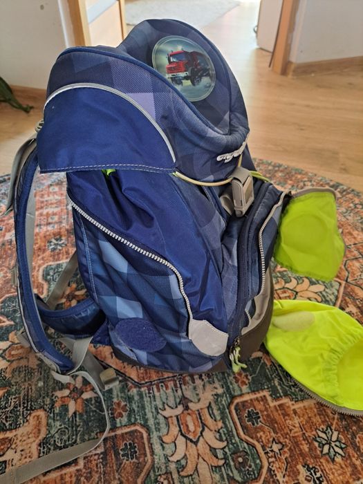 Plecak szkolny Ergobag – ergonomiczny, granatowo-limonkowy