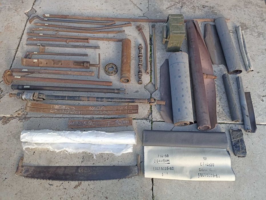 Лом строит, пила, монтажка, гвоздодёр, круг, шестигранник,полуось б/у.
