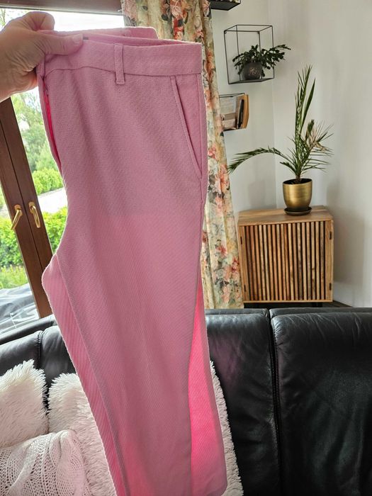 Cudo spodnie benetton 38  eleganckie rożowe