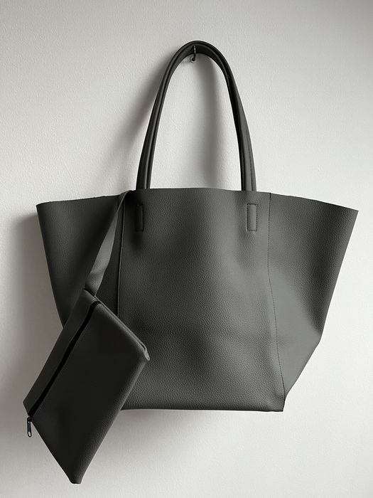 Szara torebka shopper na ramie
