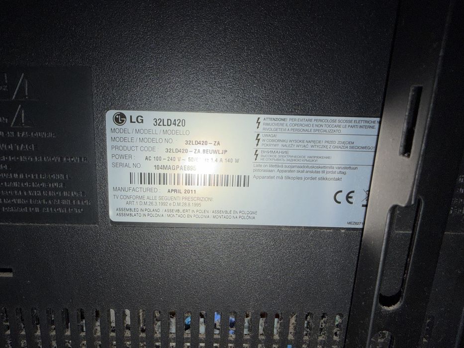 TV LG 32 cale 50Hz