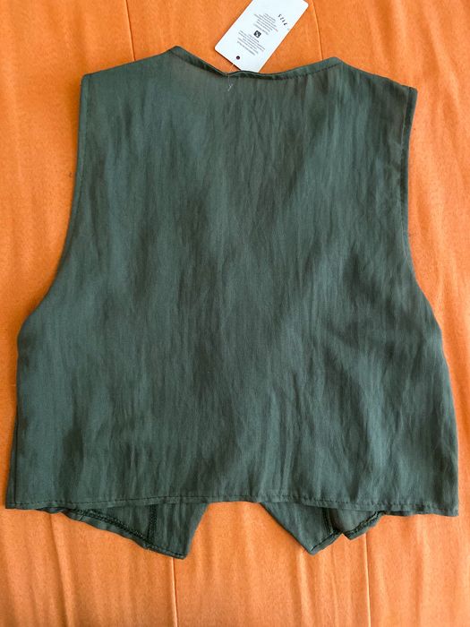 Colete tipo linho verde tropa