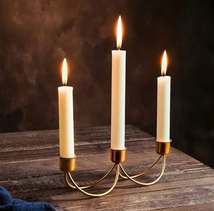 Золотистий підсвічник настольні подсвечник канделябр цвет золотой