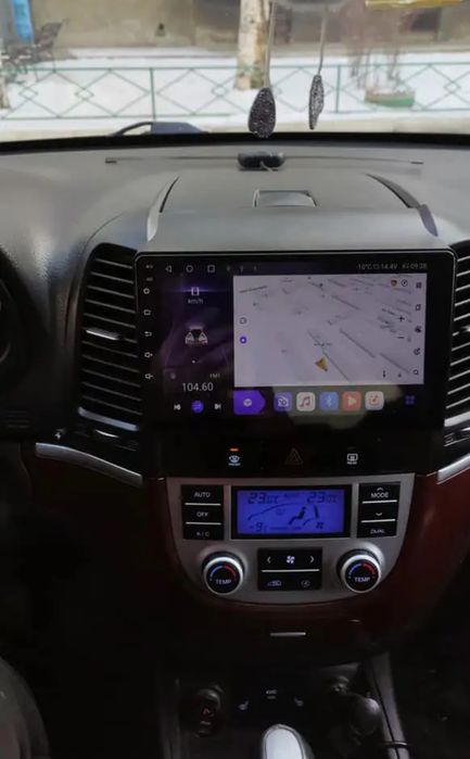 Rádio Android 14 com GPS Hyundai santa fé 2 (Novo)