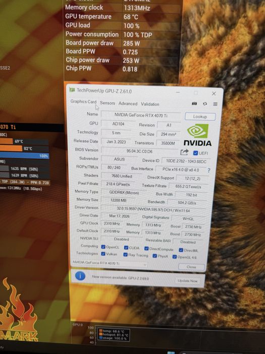 Asus tuf RTX4070ti 12gb