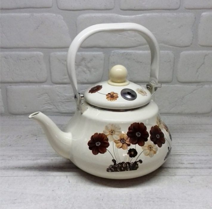 Чайник 1,5л ТK-121 A-Plus З свистком. Емальований з малюнком