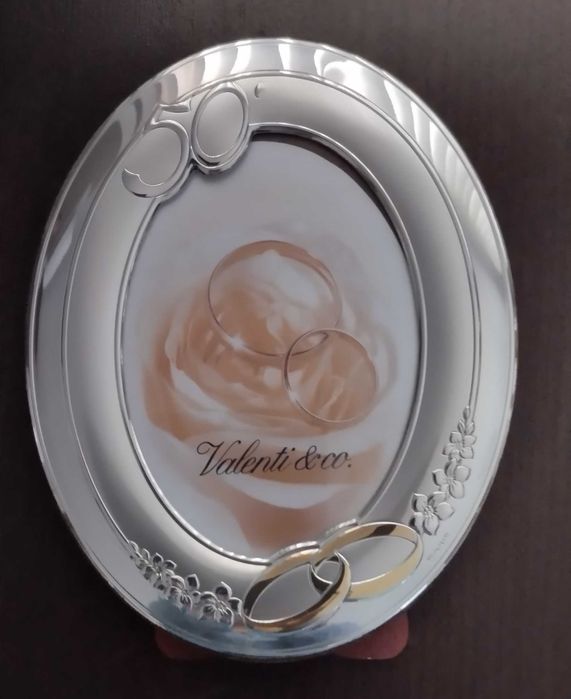 Moldura em prata 50º aniversário de casamento - ENVIO GRATUÍTO