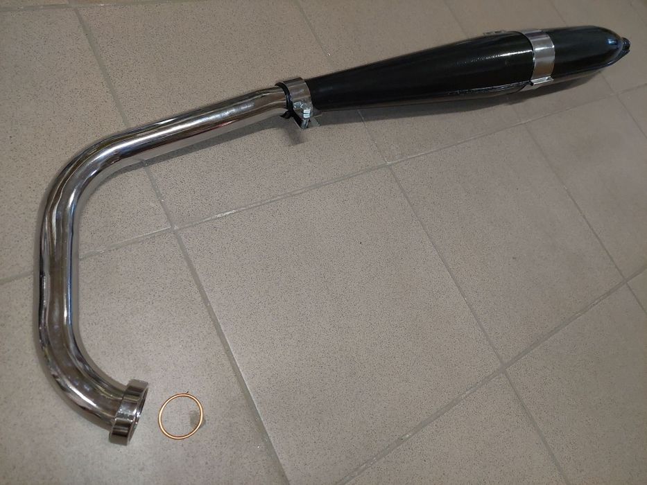 Nowy kpl wydech rura tlumik kolanko wsk 125 b3 jednoramowa pl