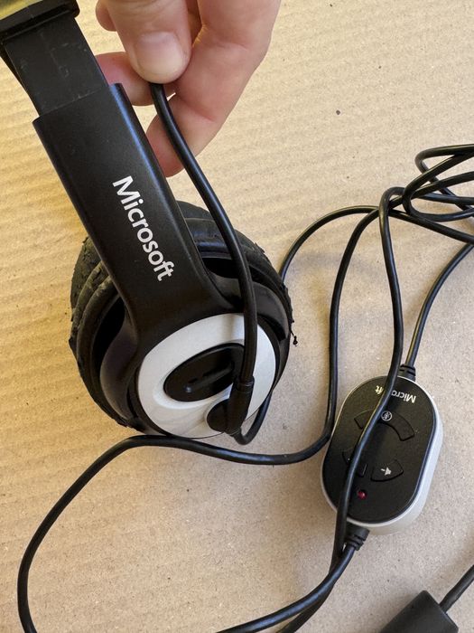 Навушники дротові usb довгий кабель Microsoft з мікрофоном  headset
