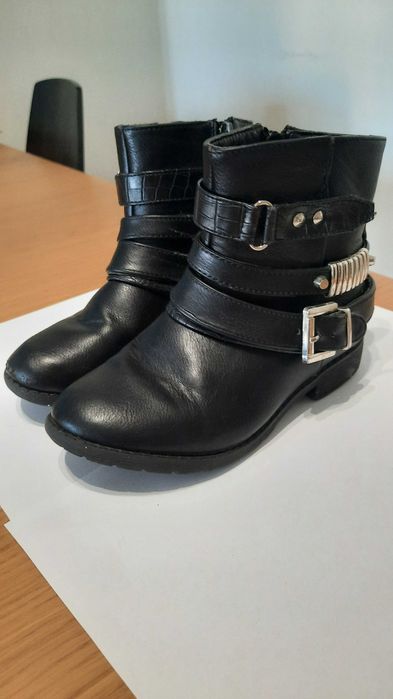 Bota Criança estilo Motard, para menina Preto Tam 30