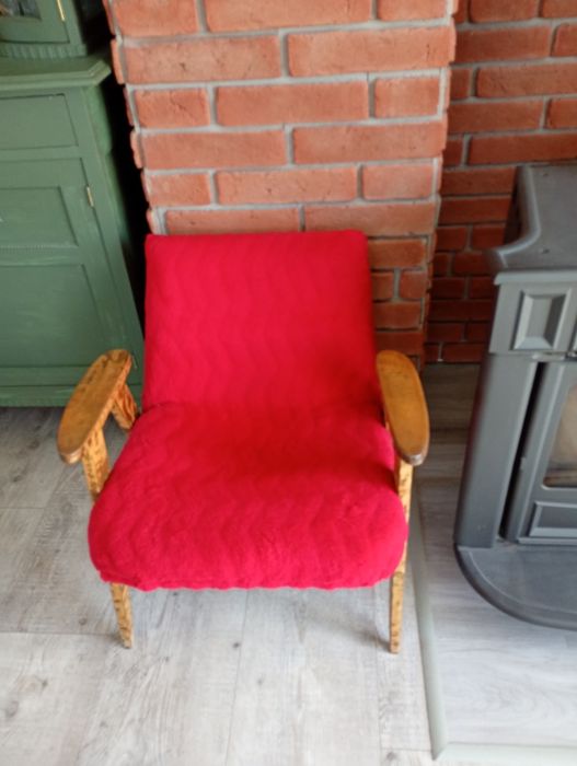 Fotel vintage w stylu mid-century modern typu PRL
