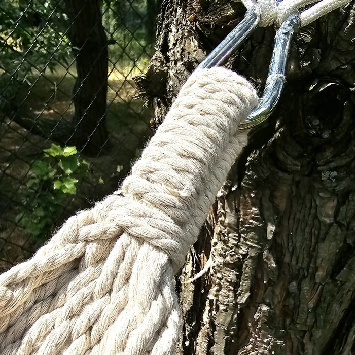 Hamak ogrodowy dwuosobowy boho 275x150 cm, 240 kg, szary + torba