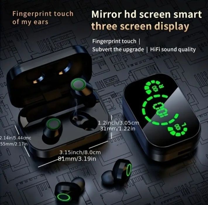 Навушники Bluetooth 5,3 TWS сенсорна гарнітура power bank