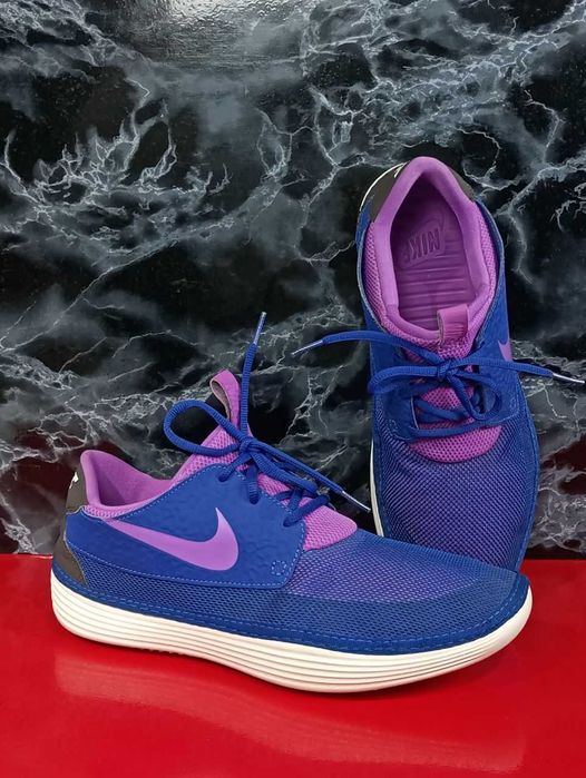Кроссовки Nike Solarsoft Moccasin QS Blue Hero Laser Purple Оригинал