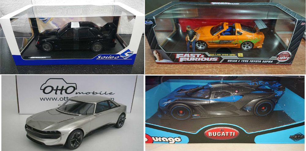 Mercedes 190E Evo2 - Toyota Supra -  Peugeot E-Legend - Bugatti Bolide