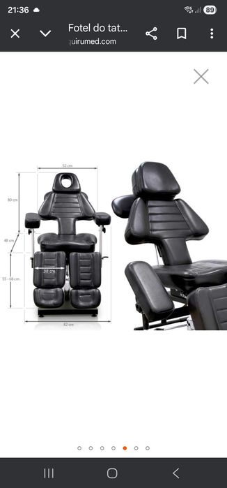 Fotel do tatuażu - hydrauliczny,czarny z pełną regulacją