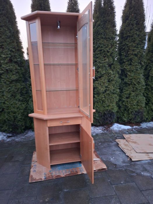 Witryna narożna jasny buk