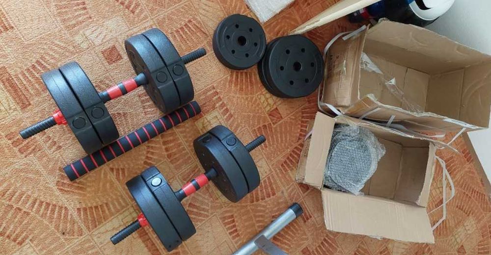 Nowe Hantle 40kg Treningowe Zestaw Hantli 2x20kg Regulowane +Sztanga