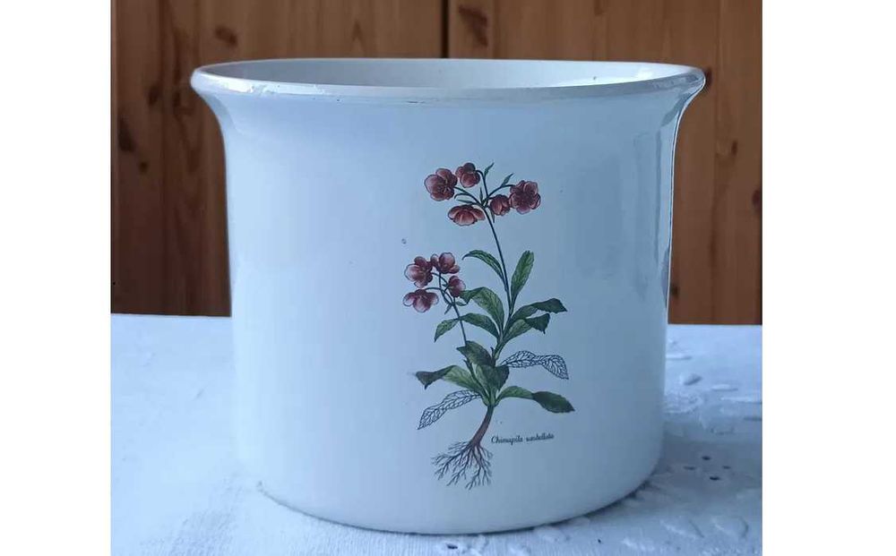 Ceramiczna doniczka 17 cm, temat: botanika, zioła