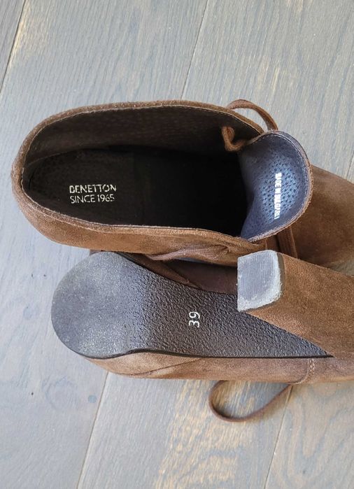 Ботильоны Benetton  39 размер замш натуральный состояние новых