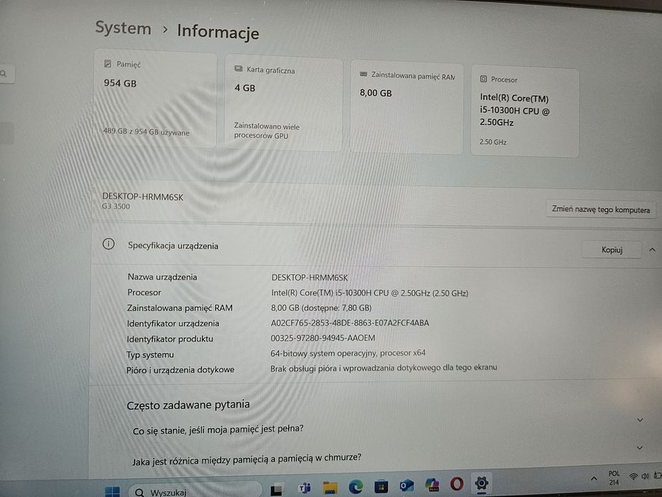 Laptop gamingowy dell g3 1TB