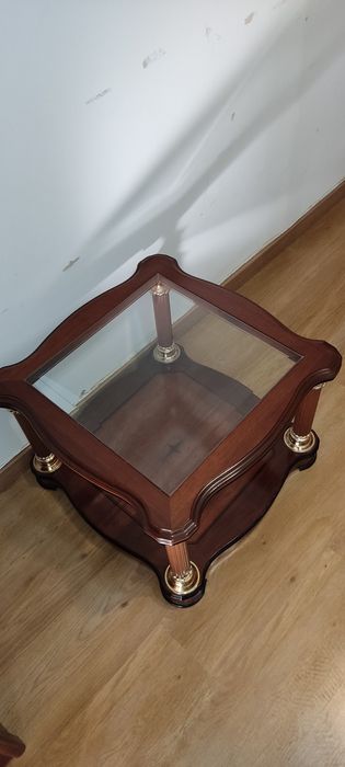 Mesa de centro madeira e vidro