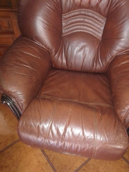 Conjunto de sofás de cabedal