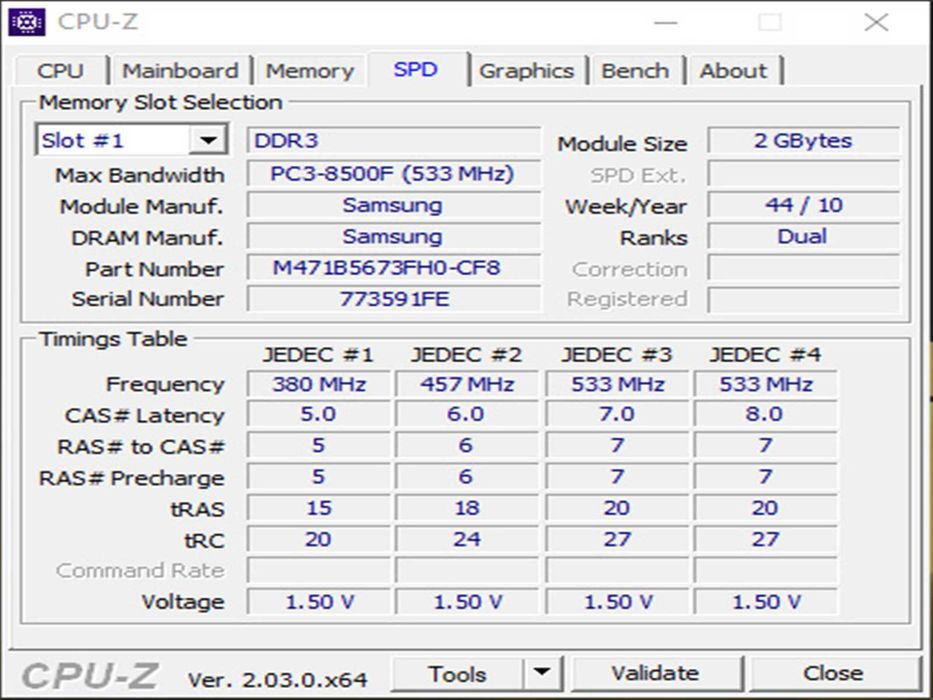 DDR3 2GB+2GB Samsung 8500  1066