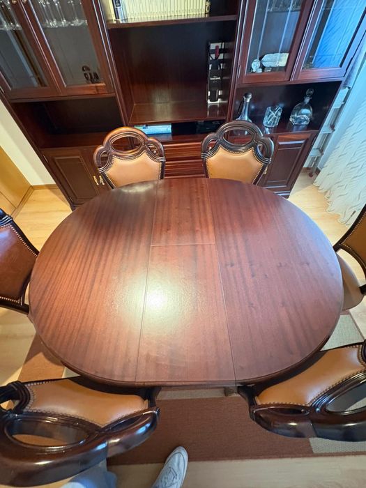 Mesa jantar extensivel e 6 cadeiras