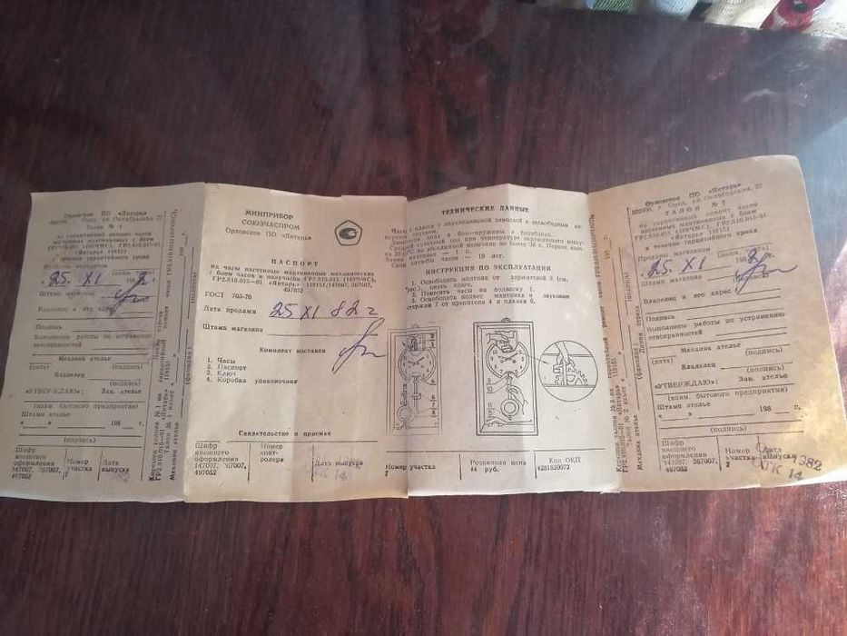 Старовинні, робочі  часи 1982 року
